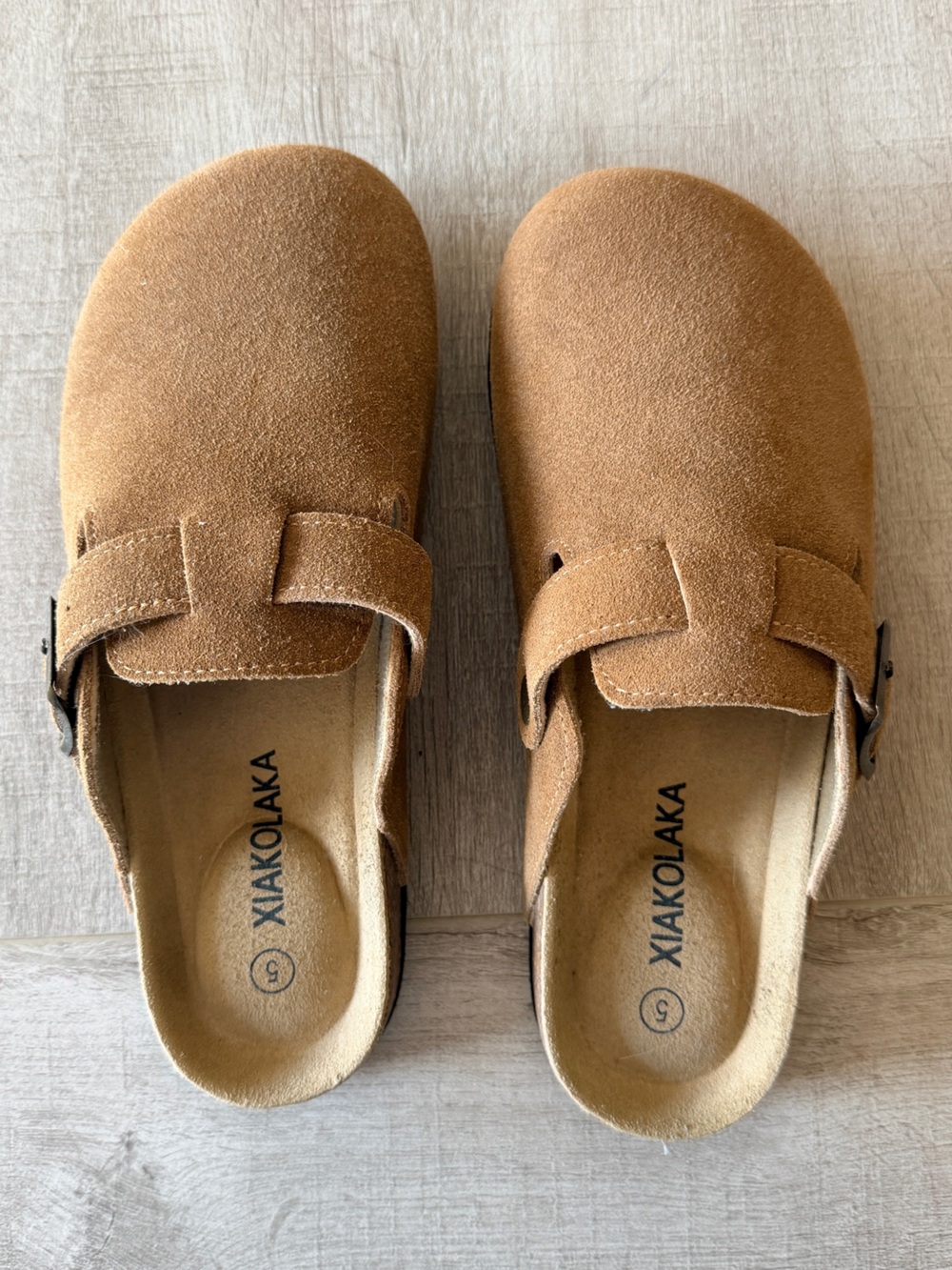 Women's Tan Suede Slip-On Clogs